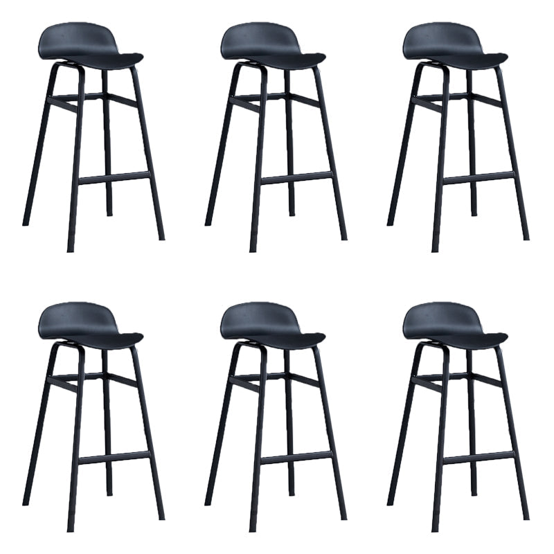 Modern Backrest Armless Counter Stool Iron Bar Stool with Seat and Pedal for Cafe