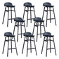 Modern Backrest Armless Counter Stool Iron Bar Stool with Seat and Pedal for Cafe