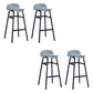 Modern Backrest Armless Counter Stool Iron Bar Stool with Seat and Pedal for Cafe