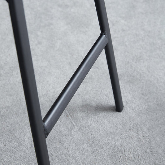 Modern Backrest Armless Counter Stool Iron Bar Stool with Seat and Pedal for Cafe