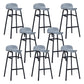 Modern Backrest Armless Counter Stool Iron Bar Stool with Seat and Pedal for Cafe