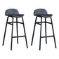 Modern Backrest Armless Counter Stool Iron Bar Stool with Seat and Pedal for Cafe