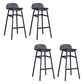Modern Backrest Armless Counter Stool Iron Bar Stool with Seat and Pedal for Cafe