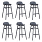 Modern Backrest Armless Counter Stool Iron Bar Stool with Seat and Pedal for Cafe