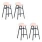 Modern Backrest Armless Counter Stool Iron Bar Stool with Seat and Pedal for Cafe