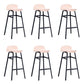 Modern Backrest Armless Counter Stool Iron Bar Stool with Seat and Pedal for Cafe