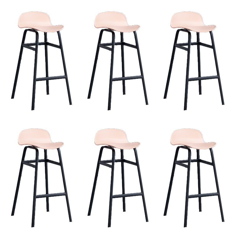Modern Backrest Armless Counter Stool Iron Bar Stool with Seat and Pedal for Cafe