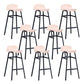 Modern Backrest Armless Counter Stool Iron Bar Stool with Seat and Pedal for Cafe