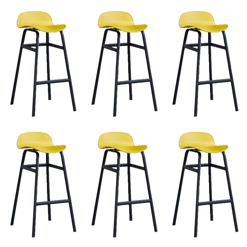 Modern Backrest Armless Counter Stool Iron Bar Stool with Seat and Pedal for Cafe