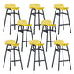 Modern Backrest Armless Counter Stool Iron Bar Stool with Seat and Pedal for Cafe