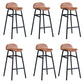 Modern Backrest Armless Counter Stool Iron Bar Stool with Seat and Pedal for Cafe