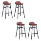 Modern Backrest Armless Counter Stool Iron Bar Stool with Seat and Pedal for Cafe