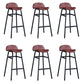 Modern Backrest Armless Counter Stool Iron Bar Stool with Seat and Pedal for Cafe