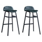 Modern Backrest Armless Counter Stool Iron Bar Stool with Seat and Pedal for Cafe