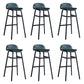 Modern Backrest Armless Counter Stool Iron Bar Stool with Seat and Pedal for Cafe