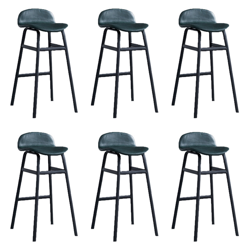 Modern Backrest Armless Counter Stool Iron Bar Stool with Seat and Pedal for Cafe