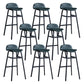 Modern Backrest Armless Counter Stool Iron Bar Stool with Seat and Pedal for Cafe