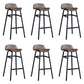 Modern Backrest Armless Counter Stool Iron Bar Stool with Seat and Pedal for Cafe