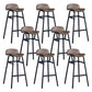 Modern Backrest Armless Counter Stool Iron Bar Stool with Seat and Pedal for Cafe