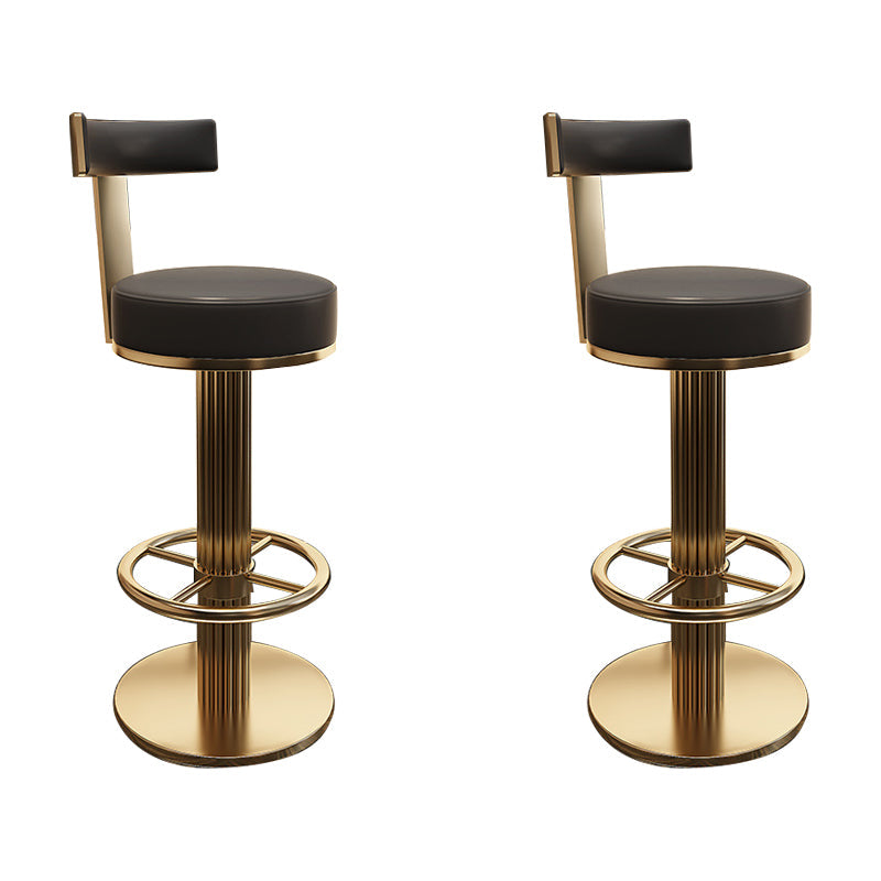 Leather Bar Stool Adjustable Height Counter Stool for Bristol Black 2 Piece Set Clearhalo 'Bar Furniture' 'Bar Stools' 'bar_stools' 'furn' 'furn_bar_stools' 'Furniture' 'Kitchen & Dining Furniture' 6594256