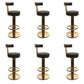 Leather Bar Stool Adjustable Height Counter Stool for Bristol Black 6 Piece Set Clearhalo 'Bar Furniture' 'Bar Stools' 'bar_stools' 'furn' 'furn_bar_stools' 'Furniture' 'Kitchen & Dining Furniture' 6594259