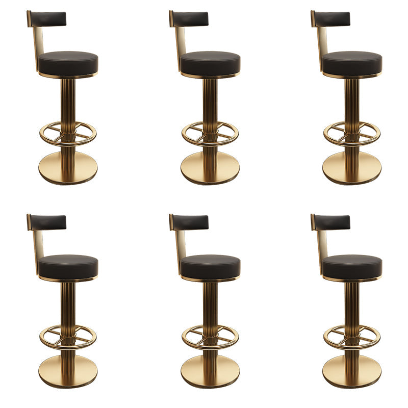 Leather Bar Stool Adjustable Height Counter Stool for Bristol Black 6 Piece Set Clearhalo 'Bar Furniture' 'Bar Stools' 'bar_stools' 'furn' 'furn_bar_stools' 'Furniture' 'Kitchen & Dining Furniture' 6594259