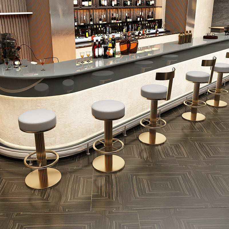 Leather Bar Stool Adjustable Height Counter Stool for Bristol Clearhalo 'Bar Furniture' 'Bar Stools' 'bar_stools' 'furn' 'furn_bar_stools' 'Furniture' 'Kitchen & Dining Furniture' 6594260