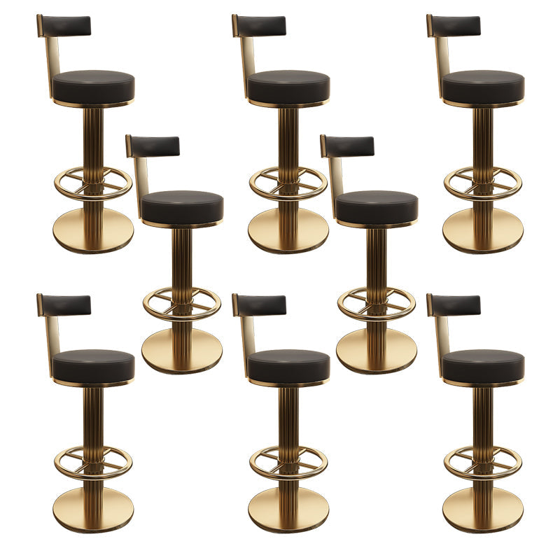 Leather Bar Stool Adjustable Height Counter Stool for Bristol Black 8 Piece Set Clearhalo 'Bar Furniture' 'Bar Stools' 'bar_stools' 'furn' 'furn_bar_stools' 'Furniture' 'Kitchen & Dining Furniture' 6594262