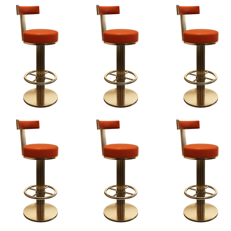 Leather Bar Stool Adjustable Height Counter Stool for Bristol Orange 6 Piece Set Clearhalo 'Bar Furniture' 'Bar Stools' 'bar_stools' 'furn' 'furn_bar_stools' 'Furniture' 'Kitchen & Dining Furniture' 6594269