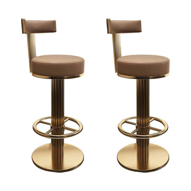 Leather Bar Stool Adjustable Height Counter Stool for Bristol Khaki 2 Piece Set Clearhalo 'Bar Furniture' 'Bar Stools' 'bar_stools' 'furn' 'furn_bar_stools' 'Furniture' 'Kitchen & Dining Furniture' 6594273