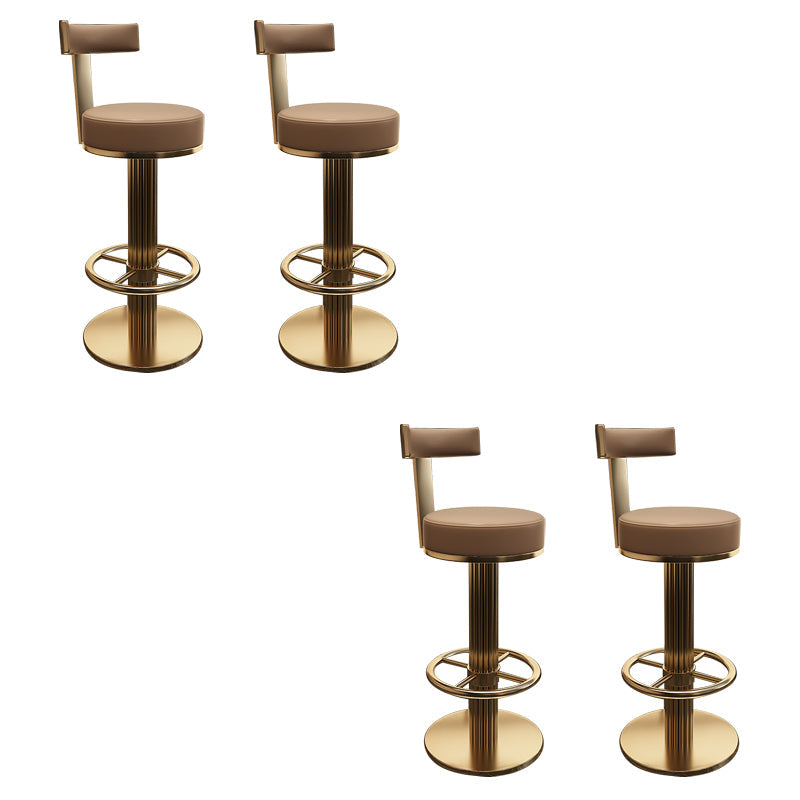 Leather Bar Stool Adjustable Height Counter Stool for Bristol Khaki 4 Piece Set Clearhalo 'Bar Furniture' 'Bar Stools' 'bar_stools' 'furn' 'furn_bar_stools' 'Furniture' 'Kitchen & Dining Furniture' 6594274