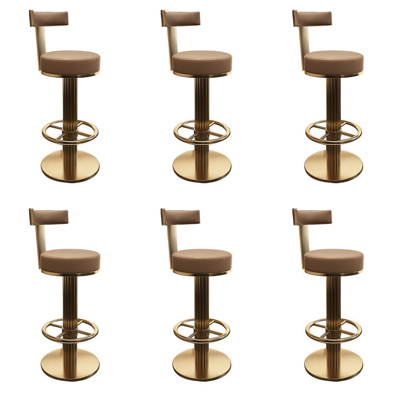 Leather Bar Stool Adjustable Height Counter Stool for Bristol Khaki 6 Piece Set Clearhalo 'Bar Furniture' 'Bar Stools' 'bar_stools' 'furn' 'furn_bar_stools' 'Furniture' 'Kitchen & Dining Furniture' 6594275