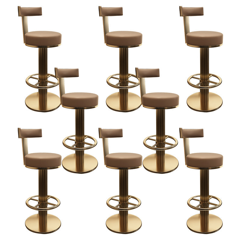 Leather Bar Stool Adjustable Height Counter Stool for Bristol Khaki 8 Piece Set Clearhalo 'Bar Furniture' 'Bar Stools' 'bar_stools' 'furn' 'furn_bar_stools' 'Furniture' 'Kitchen & Dining Furniture' 6594276