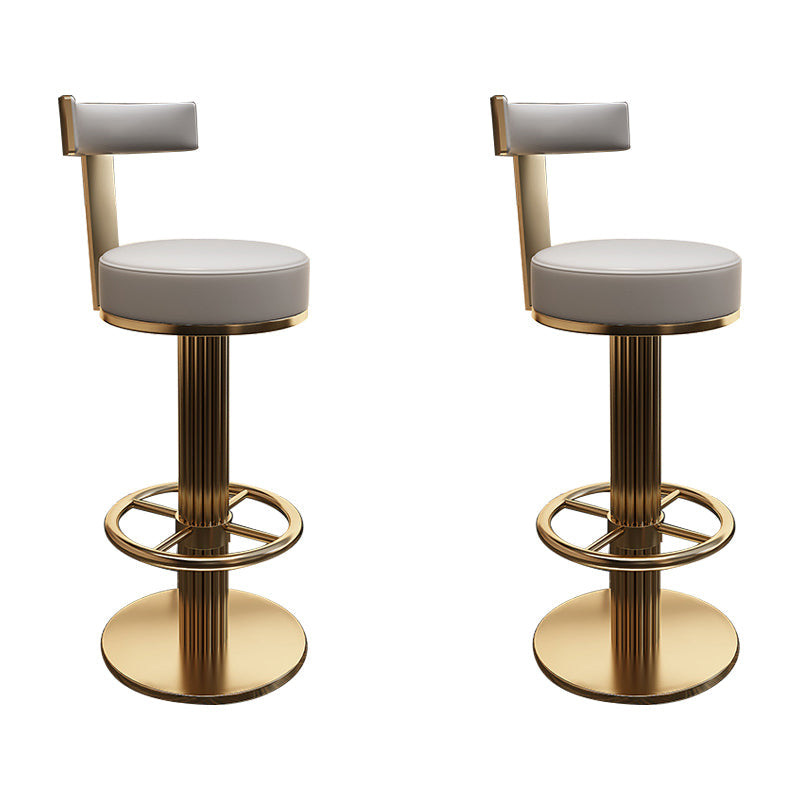 Leather Bar Stool Adjustable Height Counter Stool for Bristol Light Gray 2 Piece Set Clearhalo 'Bar Furniture' 'Bar Stools' 'bar_stools' 'furn' 'furn_bar_stools' 'Furniture' 'Kitchen & Dining Furniture' 6594277