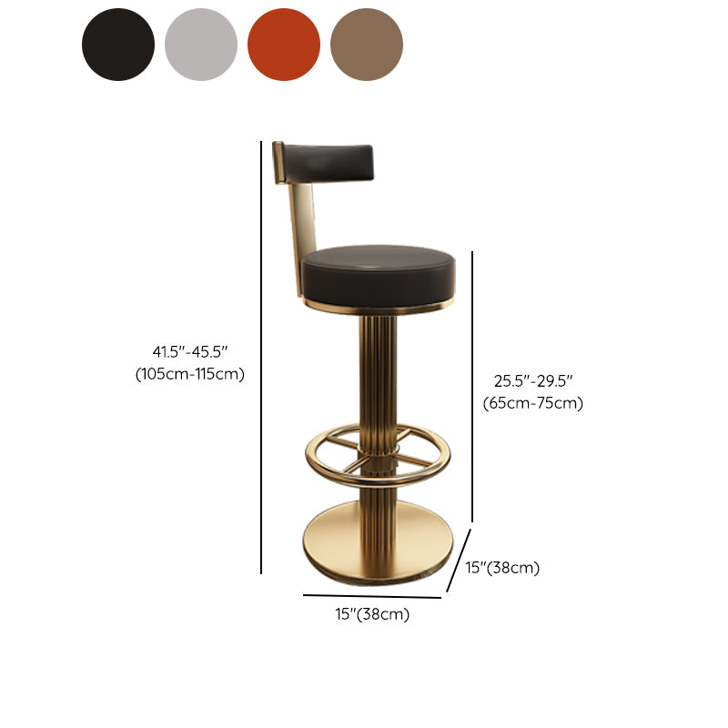 Leather Bar Stool Adjustable Height Counter Stool for Bristol Clearhalo 'Bar Furniture' 'Bar Stools' 'bar_stools' 'furn' 'furn_bar_stools' 'Furniture' 'Kitchen & Dining Furniture' 6594281