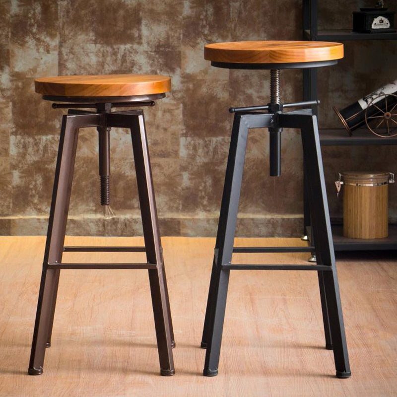 Industrial Elevatable Backless Counter Stool Iron Bar Stool with Pedal for Bar Clearhalo 'Bar Furniture' 'Bar Stools' 'bar_stools' 'furn' 'furn_bar_stools' 'Furniture' 'Kitchen & Dining Furniture' 6594286