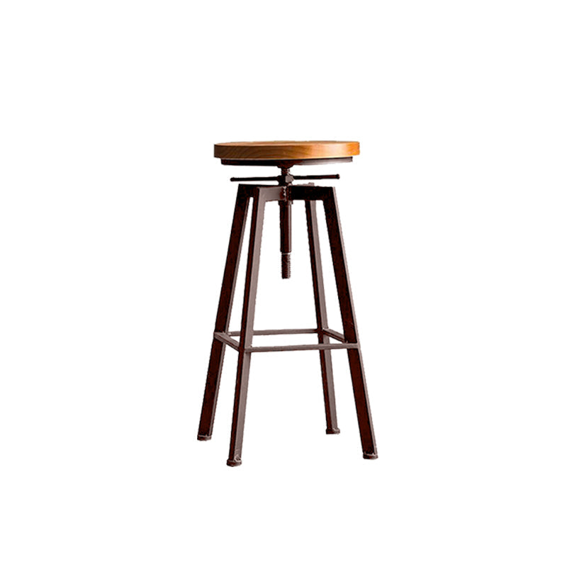 Industrial Elevatable Backless Counter Stool Iron Bar Stool with Pedal for Bar Clearhalo 'Bar Furniture' 'Bar Stools' 'bar_stools' 'furn' 'furn_bar_stools' 'Furniture' 'Kitchen & Dining Furniture' 6594291