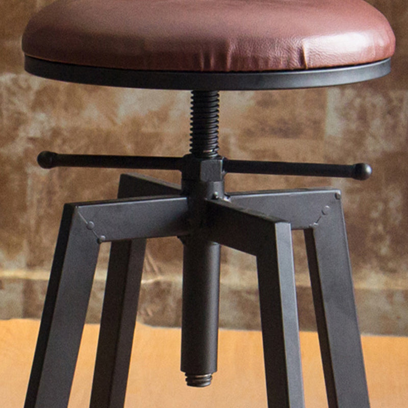 Industrial Elevatable Backless Counter Stool Iron Bar Stool with Pedal for Bar Clearhalo 'Bar Furniture' 'Bar Stools' 'bar_stools' 'furn' 'furn_bar_stools' 'Furniture' 'Kitchen & Dining Furniture' 6594298