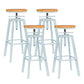 Industrial Elevatable Backless Counter Stool Iron Bar Stool with Pedal for Bar White 4 Piece Set Clearhalo 'Bar Furniture' 'Bar Stools' 'bar_stools' 'furn' 'furn_bar_stools' 'Furniture' 'Kitchen & Dining Furniture' 6594301