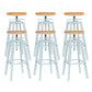 Industrial Elevatable Backless Counter Stool Iron Bar Stool with Pedal for Bar White 6 Piece Set Clearhalo 'Bar Furniture' 'Bar Stools' 'bar_stools' 'furn' 'furn_bar_stools' 'Furniture' 'Kitchen & Dining Furniture' 6594302