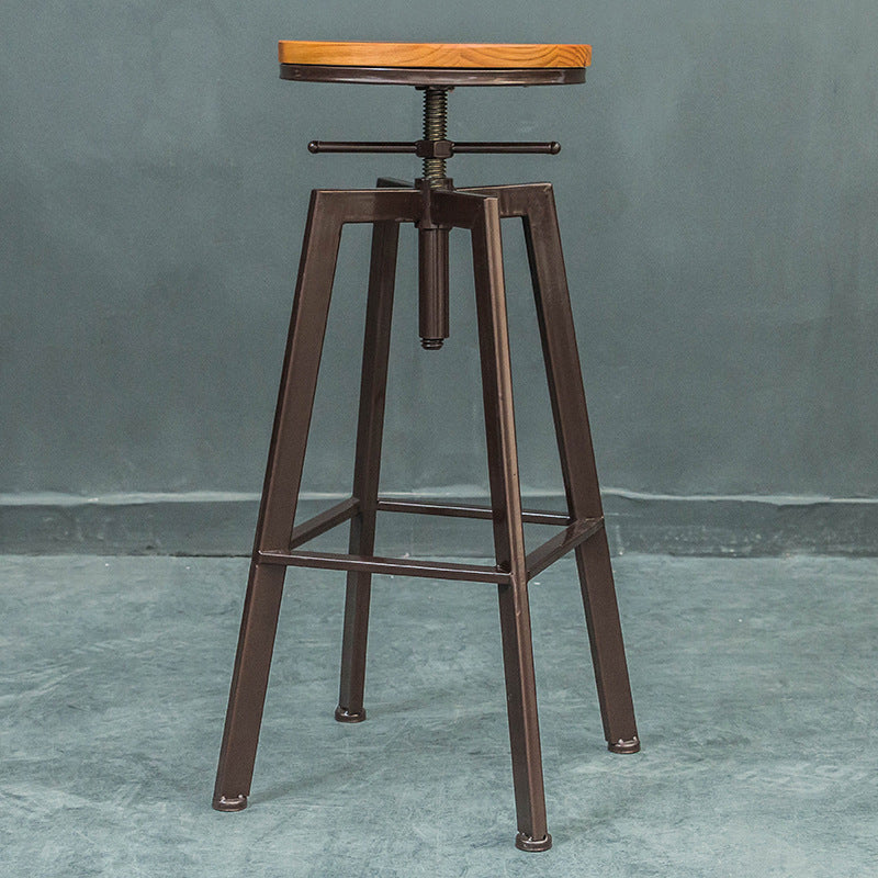 Industrial Elevatable Backless Counter Stool Iron Bar Stool with Pedal for Bar Clearhalo 'Bar Furniture' 'Bar Stools' 'bar_stools' 'furn' 'furn_bar_stools' 'Furniture' 'Kitchen & Dining Furniture' 6594303