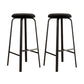 Modern Stackable Armless Counter Stool Iron Bar Stool with Cushion and Pedal for Cafe Black 2 Piece Set Clearhalo 'Bar Furniture' 'Bar Stools' 'bar_stools' 'furn' 'furn_bar_stools' 'Furniture' 'Kitchen & Dining Furniture' 6594345