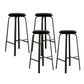 Modern Stackable Armless Counter Stool Iron Bar Stool with Cushion and Pedal for Cafe Black 4 Piece Set Clearhalo 'Bar Furniture' 'Bar Stools' 'bar_stools' 'furn' 'furn_bar_stools' 'Furniture' 'Kitchen & Dining Furniture' 6594347