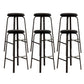 Modern Stackable Armless Counter Stool Iron Bar Stool with Cushion and Pedal for Cafe Black 6 Piece Set Clearhalo 'Bar Furniture' 'Bar Stools' 'bar_stools' 'furn' 'furn_bar_stools' 'Furniture' 'Kitchen & Dining Furniture' 6594349