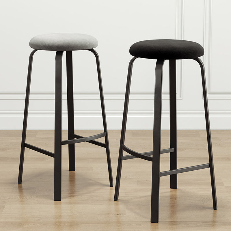 Modern Stackable Armless Counter Stool Iron Bar Stool with Cushion and Pedal for Cafe Clearhalo 'Bar Furniture' 'Bar Stools' 'bar_stools' 'furn' 'furn_bar_stools' 'Furniture' 'Kitchen & Dining Furniture' 6594350