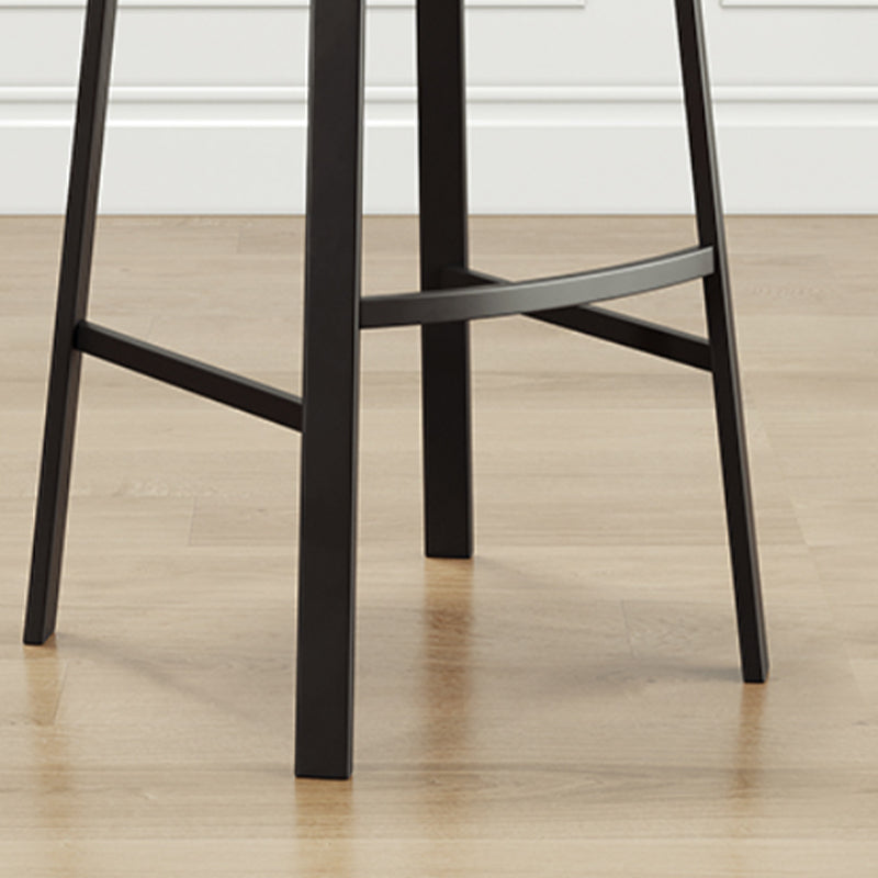 Modern Stackable Armless Counter Stool Iron Bar Stool with Cushion and Pedal for Cafe Clearhalo 'Bar Furniture' 'Bar Stools' 'bar_stools' 'furn' 'furn_bar_stools' 'Furniture' 'Kitchen & Dining Furniture' 6594355