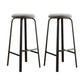 Modern Stackable Armless Counter Stool Iron Bar Stool with Cushion and Pedal for Cafe Grey 2 Piece Set Clearhalo 'Bar Furniture' 'Bar Stools' 'bar_stools' 'furn' 'furn_bar_stools' 'Furniture' 'Kitchen & Dining Furniture' 6594356
