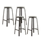 Modern Stackable Armless Counter Stool Iron Bar Stool with Cushion and Pedal for Cafe Grey 4 Piece Set Clearhalo 'Bar Furniture' 'Bar Stools' 'bar_stools' 'furn' 'furn_bar_stools' 'Furniture' 'Kitchen & Dining Furniture' 6594358