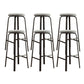 Modern Stackable Armless Counter Stool Iron Bar Stool with Cushion and Pedal for Cafe Grey 6 Piece Set Clearhalo 'Bar Furniture' 'Bar Stools' 'bar_stools' 'furn' 'furn_bar_stools' 'Furniture' 'Kitchen & Dining Furniture' 6594359
