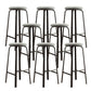 Modern Stackable Armless Counter Stool Iron Bar Stool with Cushion and Pedal for Cafe Grey 8 Piece Set Clearhalo 'Bar Furniture' 'Bar Stools' 'bar_stools' 'furn' 'furn_bar_stools' 'Furniture' 'Kitchen & Dining Furniture' 6594361